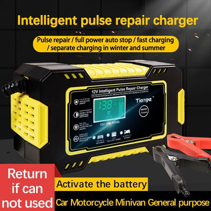Chargeur De Batterie Voiture Intelligent 12V Écran LCD Moto Camion Charge Rapide
